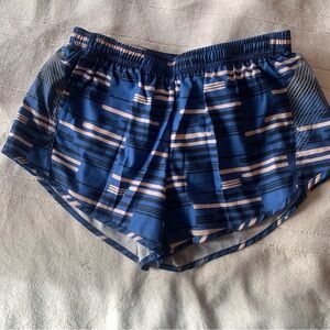 Blue Striped Women's Running Shorts by Oiselle, size 04 / XS